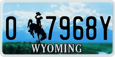 WY license plate 07968Y