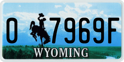 WY license plate 07969F