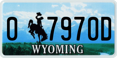 WY license plate 07970D