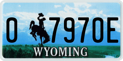 WY license plate 07970E