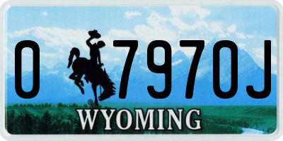 WY license plate 07970J