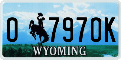 WY license plate 07970K