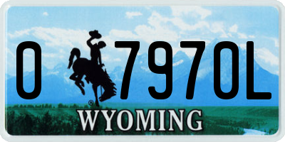 WY license plate 07970L