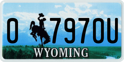 WY license plate 07970U