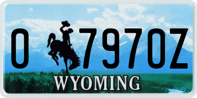 WY license plate 07970Z