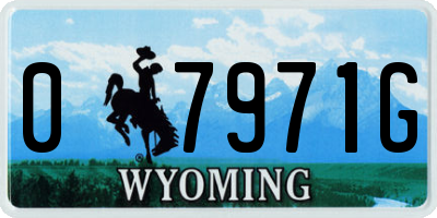 WY license plate 07971G