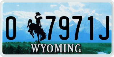 WY license plate 07971J