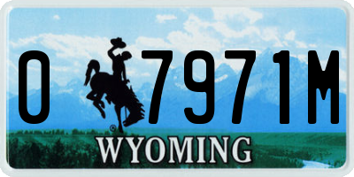 WY license plate 07971M