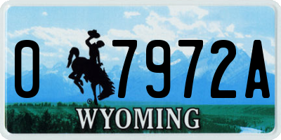WY license plate 07972A