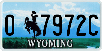 WY license plate 07972C