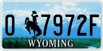 WY license plate 07972F