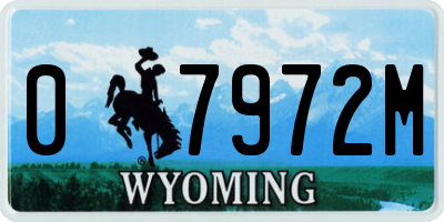 WY license plate 07972M