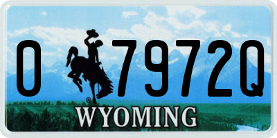 WY license plate 07972Q