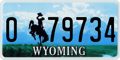 WY license plate 079734