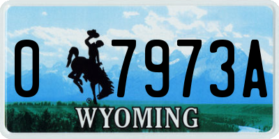 WY license plate 07973A