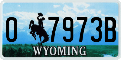 WY license plate 07973B