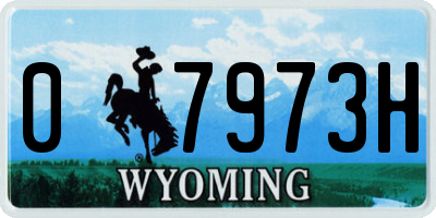 WY license plate 07973H