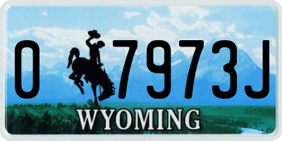 WY license plate 07973J