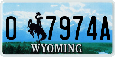 WY license plate 07974A