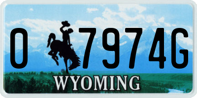 WY license plate 07974G