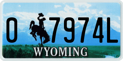 WY license plate 07974L