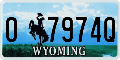 WY license plate 07974Q
