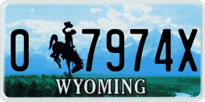 WY license plate 07974X