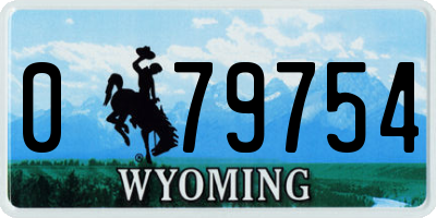 WY license plate 079754