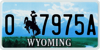 WY license plate 07975A