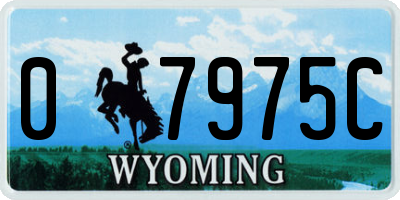 WY license plate 07975C