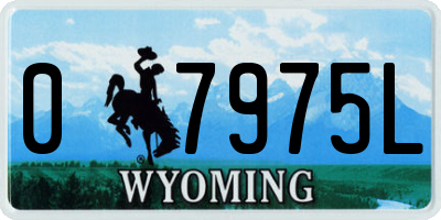 WY license plate 07975L