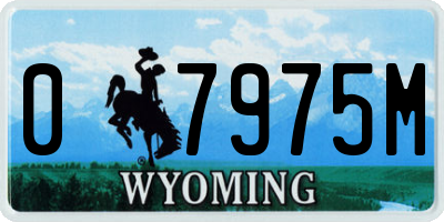 WY license plate 07975M