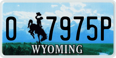 WY license plate 07975P