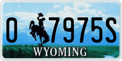 WY license plate 07975S