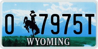 WY license plate 07975T