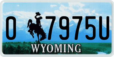 WY license plate 07975U