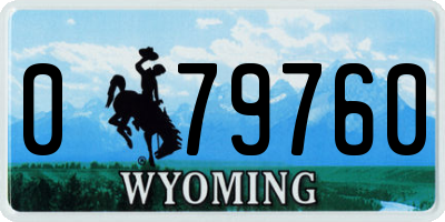 WY license plate 079760