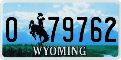 WY license plate 079762