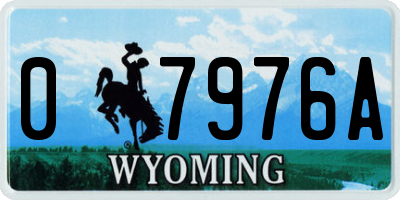 WY license plate 07976A