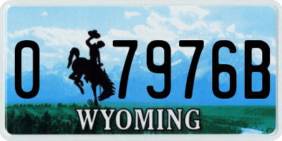 WY license plate 07976B