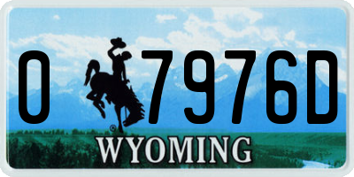 WY license plate 07976D