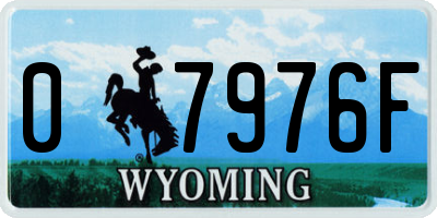 WY license plate 07976F