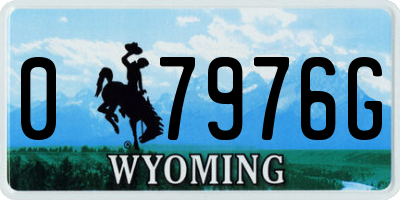 WY license plate 07976G