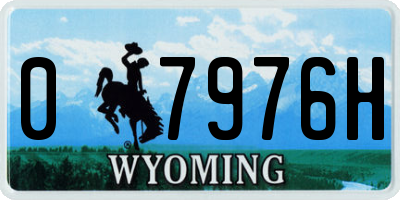 WY license plate 07976H