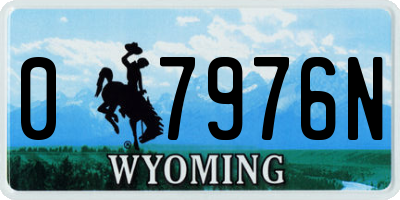 WY license plate 07976N