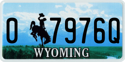 WY license plate 07976Q