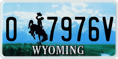 WY license plate 07976V