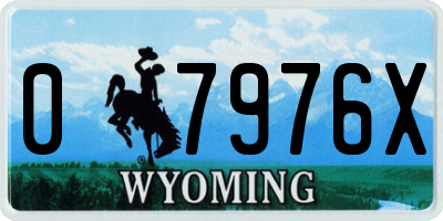 WY license plate 07976X