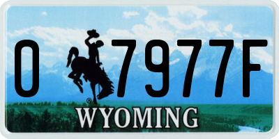 WY license plate 07977F