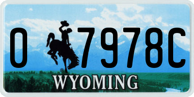 WY license plate 07978C
